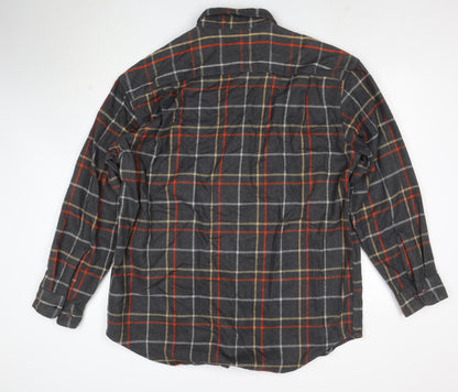 St. John’s Bay Men’s Grey Plaid Cotton Flannel Shirt XL Tall