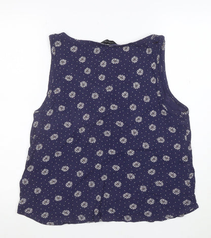 Dorothy Perkins Women's Blue Floral Cotton Tank Top Size 16