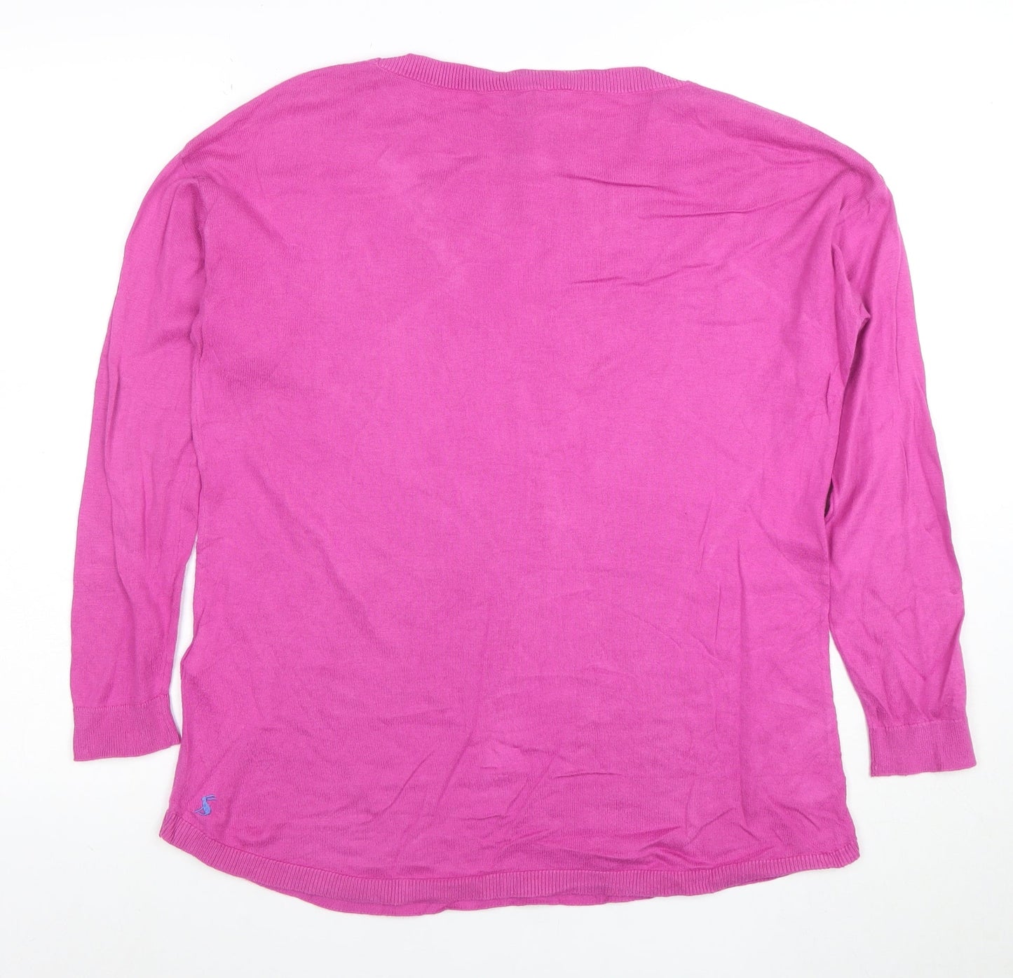 Joules Womens Pink Cotton Crew Neck Long Sleeve Jumper Size 10
