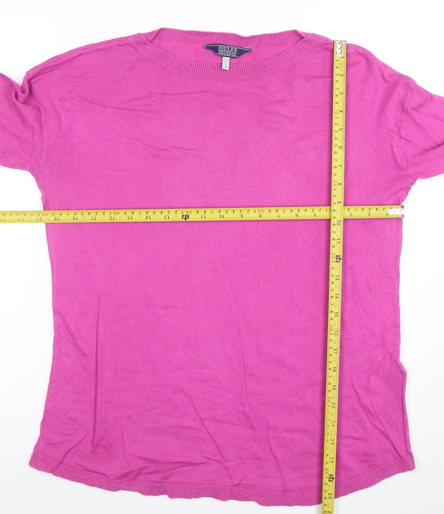Joules Womens Pink Cotton Crew Neck Long Sleeve Jumper Size 10