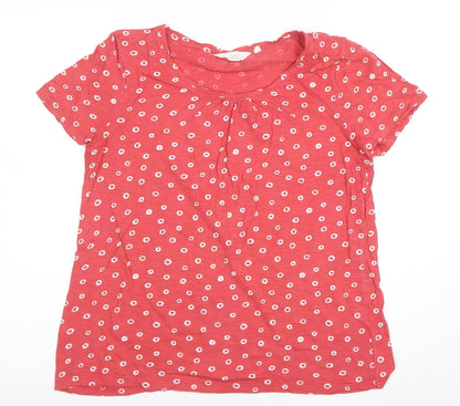 Seasalt Cornwall Women's Red Polka Dot Organic Cotton T-Shirt Size 12