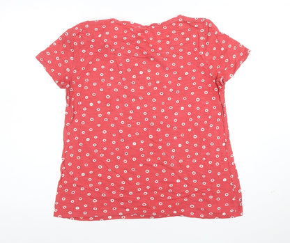 Seasalt Cornwall Women's Red Polka Dot Organic Cotton T-Shirt Size 12