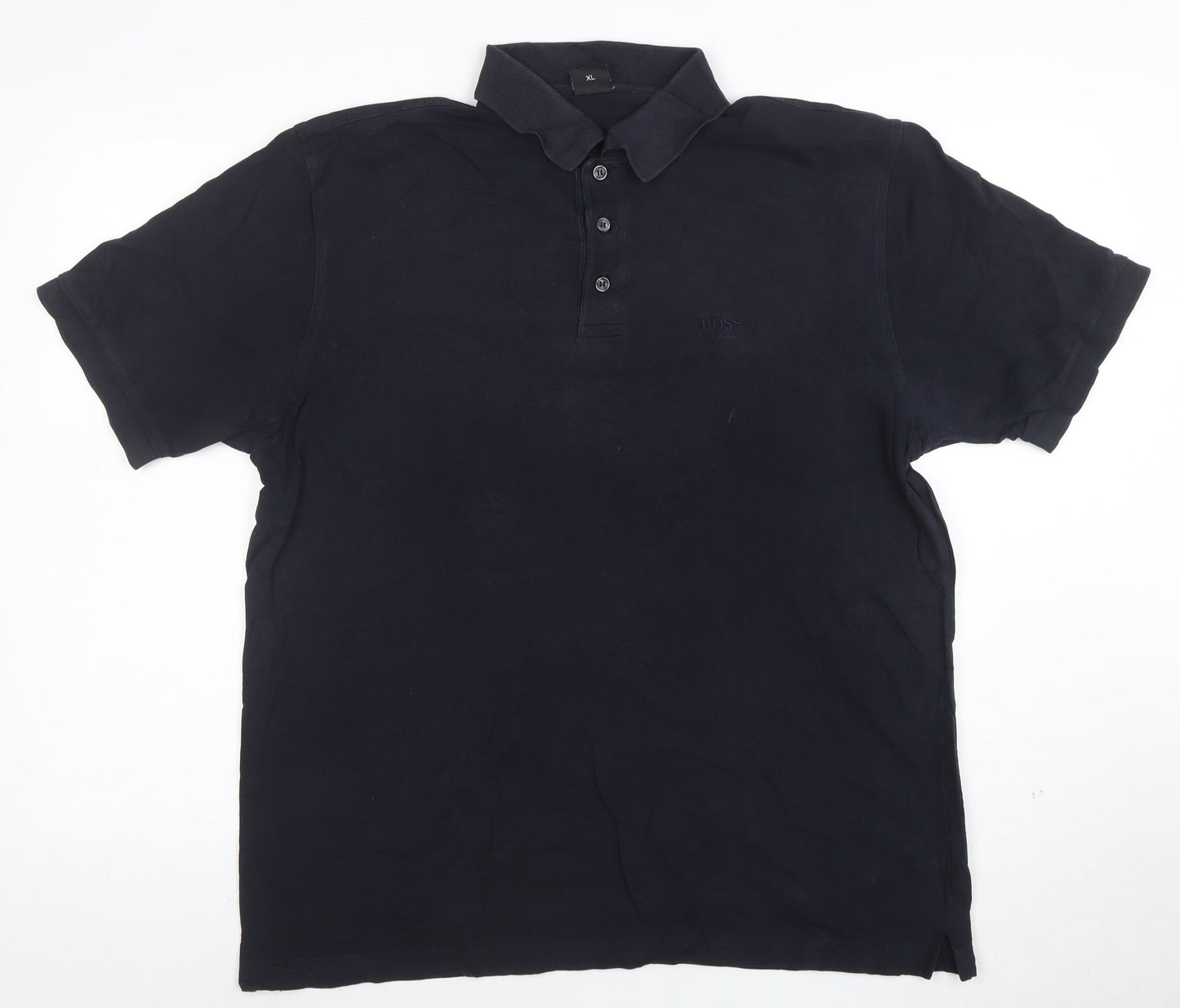 Hugo Boss Mens Black XL Pima Cotton Polo Shirt