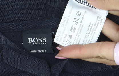 Hugo Boss Mens Black XL Pima Cotton Polo Shirt