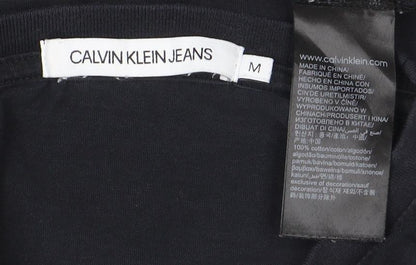 Calvin Klein Jeans Women's Black Cotton Logo T-Shirt Size M