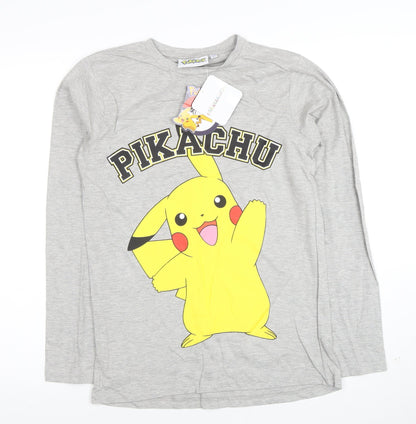 Pokémon Boys Grey Pikachu Long Sleeve T-Shirt 13-14 Years