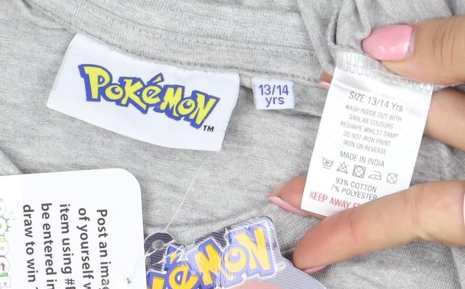Pokémon Boys Grey Pikachu Long Sleeve T-Shirt 13-14 Years