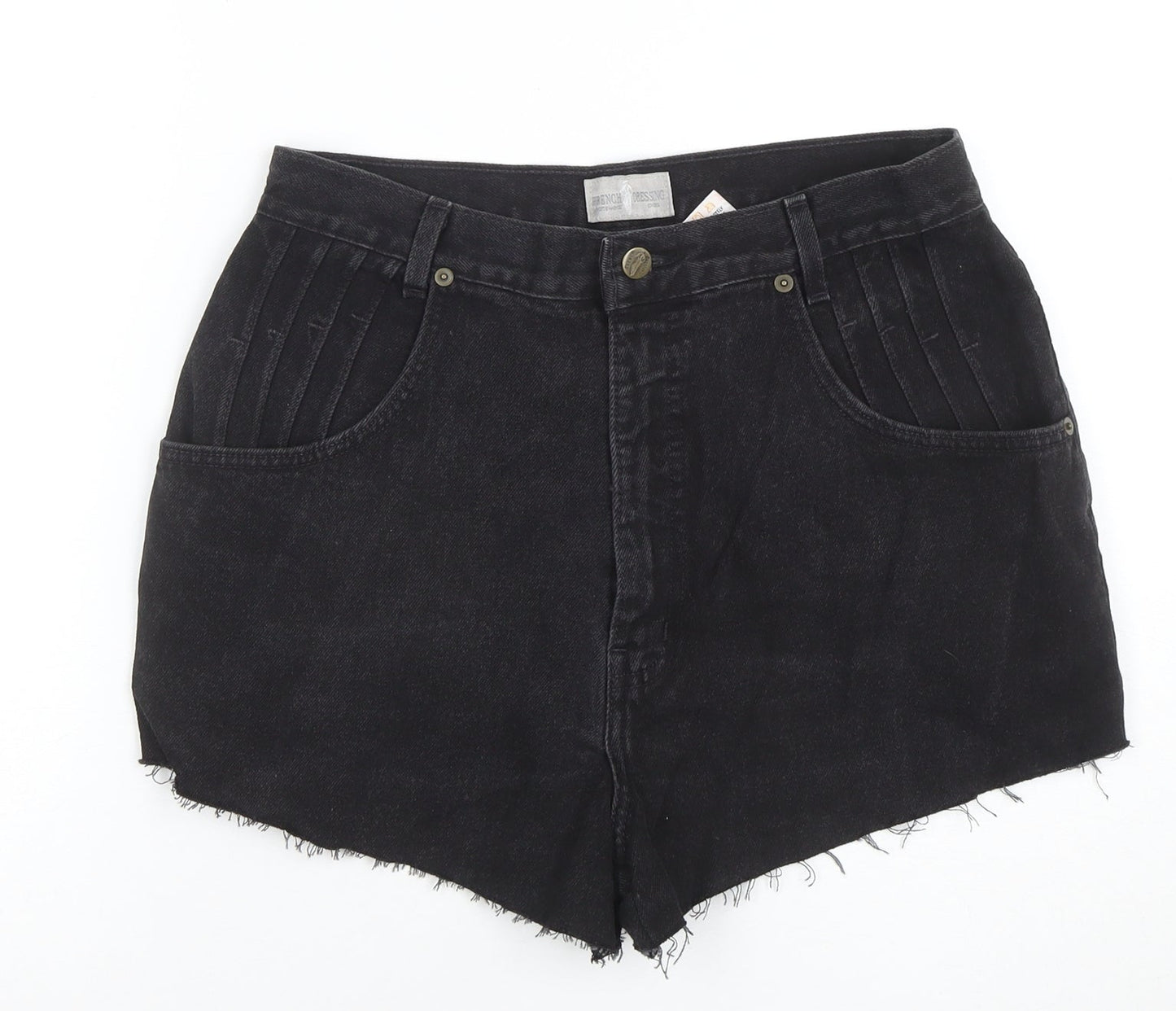 French Dressing Women’s Black Denim Cut-Off Shorts Size 12