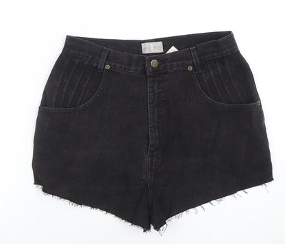 French Dressing Women’s Black Denim Cut-Off Shorts Size 12