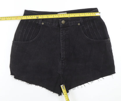 French Dressing Women’s Black Denim Cut-Off Shorts Size 12