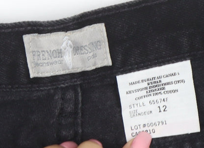 French Dressing Women’s Black Denim Cut-Off Shorts Size 12