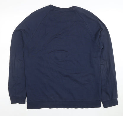 Hugo Boss Men's Blue Logo Cotton Long Sleeve T-Shirt M