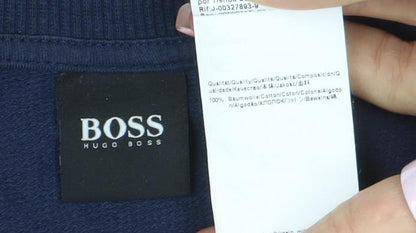 Hugo Boss Men's Blue Logo Cotton Long Sleeve T-Shirt M