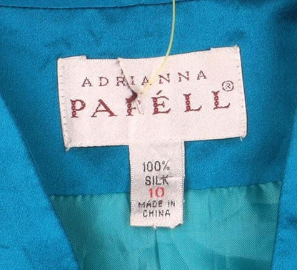 Adrianna Papell Blue Silk Women’s Size 10 Tailored Suit Jacket