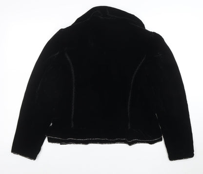 Berek Women Black Velvet Embellished Suit Jacket Size L
