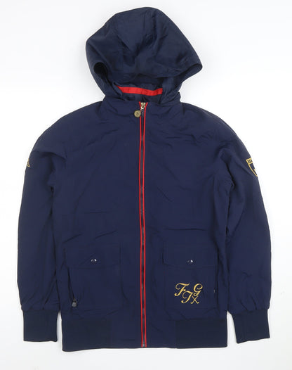Kappa Men's Blue Hooded Windbreaker Jacket Small