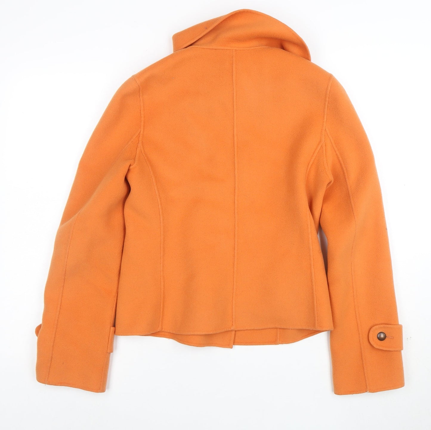 Joseph Women's Orange Wool Cashmere Pea Coat Jacket Size 10