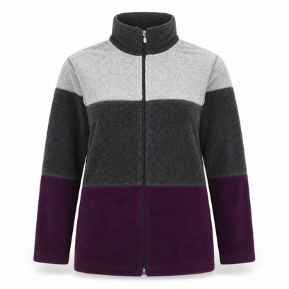 Fila Women’s Grey Colourblock Fleece Full Zip Jacket Size S