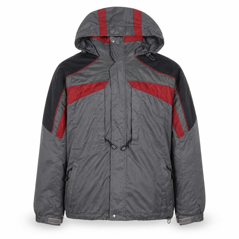 Athletech Men's Grey Hooded Windbreaker Jacket Size M Outdoor Zip Up