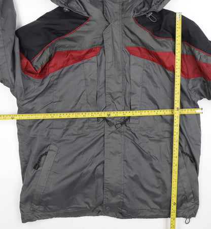Athletech Men's Grey Hooded Windbreaker Jacket Size M Outdoor Zip Up
