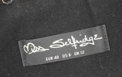 Miss Selfridge Women Black Pea Coat Size 12 Classic Mid-Length