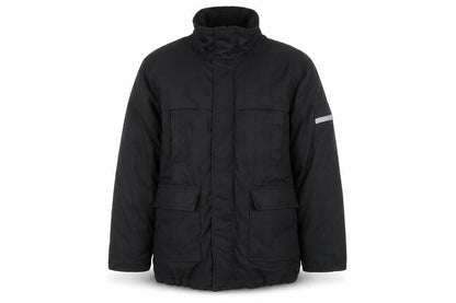 Nicks World Mens Black S Winter Parka Jacket with Reflective Trim