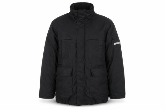 Nicks World Mens Black S Winter Parka Jacket with Reflective Trim