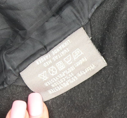 Nicks World Mens Black S Winter Parka Jacket with Reflective Trim