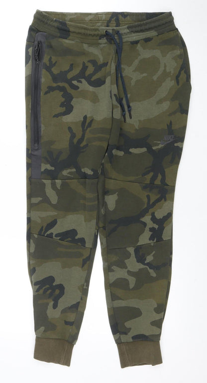 Nike Men's Green Camo Jogger Trousers M Regular Fit Activewear
