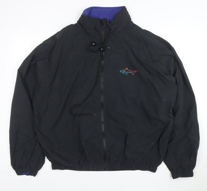 Greg Norman Men's Black Nylon Windbreaker Jacket L Golf Fit