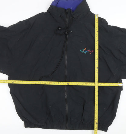 Greg Norman Men's Black Nylon Windbreaker Jacket L Golf Fit