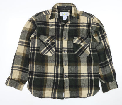 Alaska 1959 Men's Green Check Flannel Button-Up Shirt M