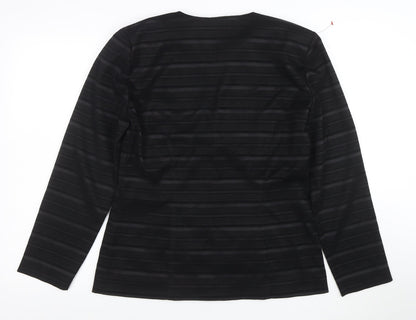 Leslie Fay Women's Black Striped Suit Jacket Size 8 Regular