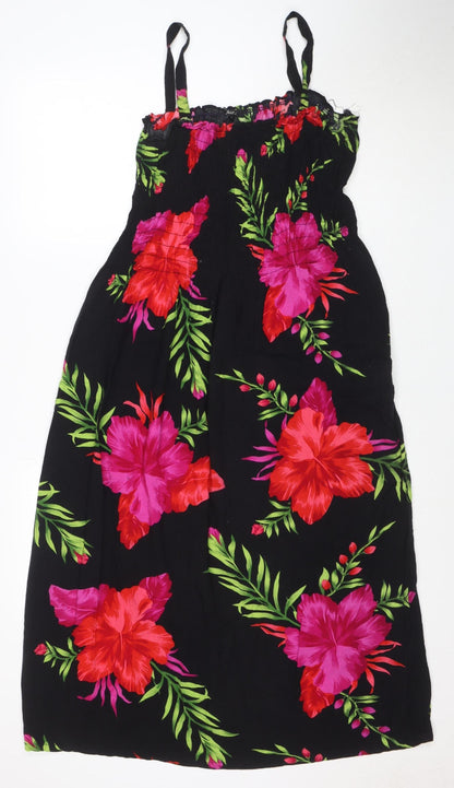 Great Love Women's Black Floral Slip Dress Size L Summer Holiday