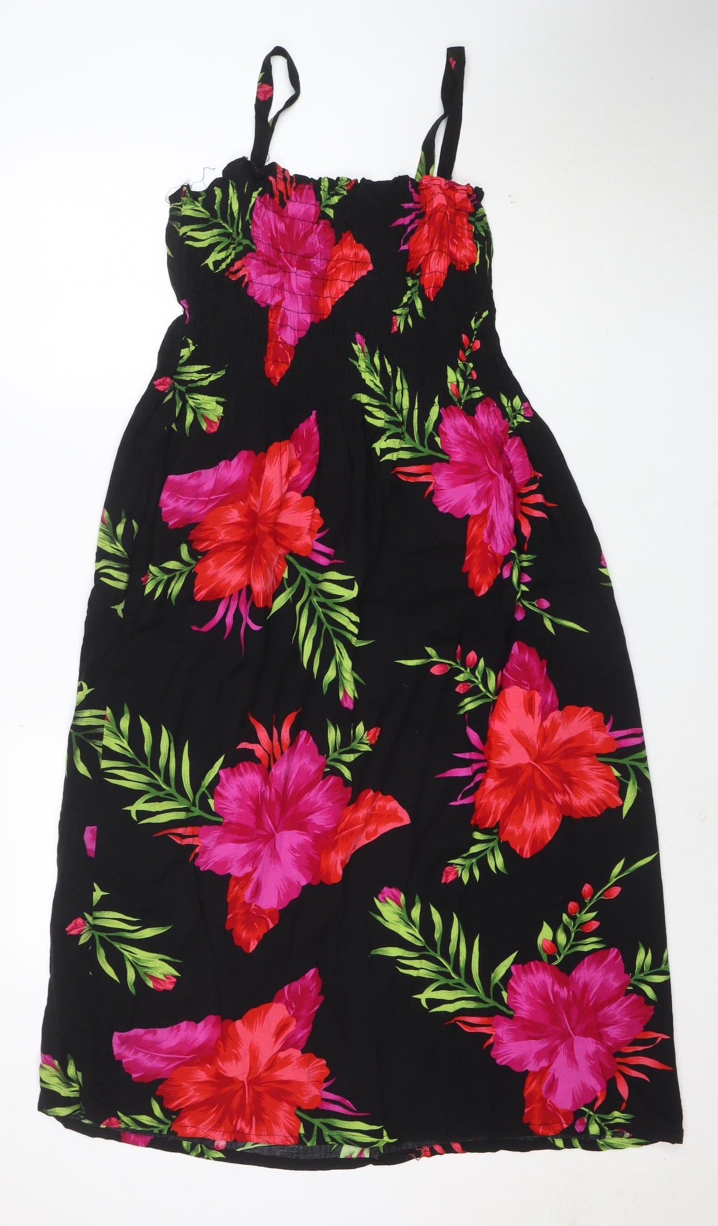 Great Love Women's Black Floral Slip Dress Size L Summer Holiday