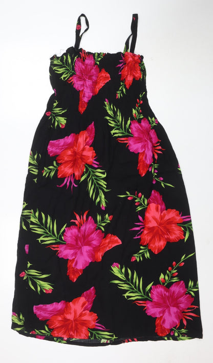 Great Love Women's Black Floral Slip Dress Size L Summer Holiday
