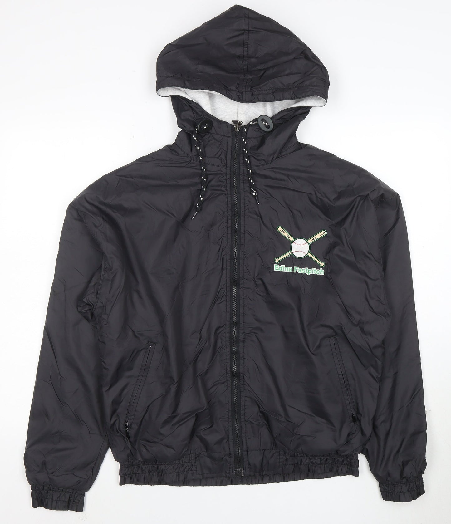 Holloway Women’s Black Hooded Windbreaker Jacket Size S