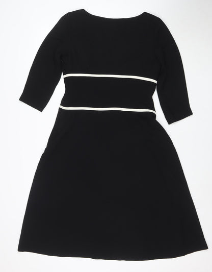 Maggy London Women’s Black Sheath Dress Size 6 Petite 3/4 Sleeve Workwear