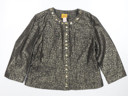 Ruby Rd. Women’s Gold Woven Long Sleeve Suit Jacket Size 12