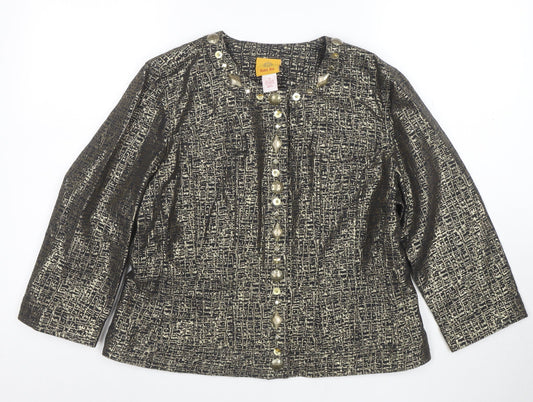 Ruby Rd. Women’s Gold Woven Long Sleeve Suit Jacket Size 12
