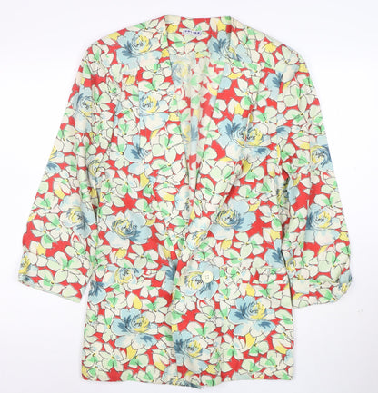 Pulido Women’s Multicoloured Floral Single-Breasted Blazer Size 16