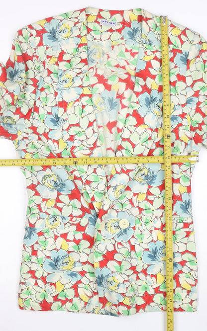 Pulido Women’s Multicoloured Floral Single-Breasted Blazer Size 16