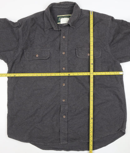 Field & Stream Men's Grey Cotton Flannel Button-Up Shirt XL