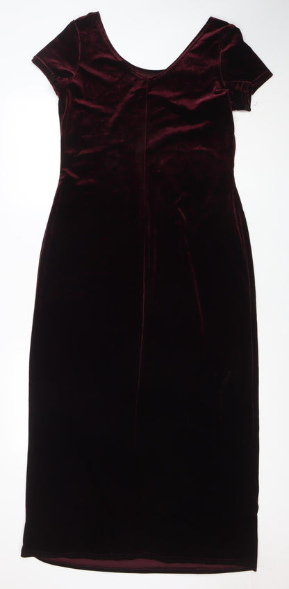 Scarlett Women's Red Velvet Bodycon Dress Size 12 Sleeveless