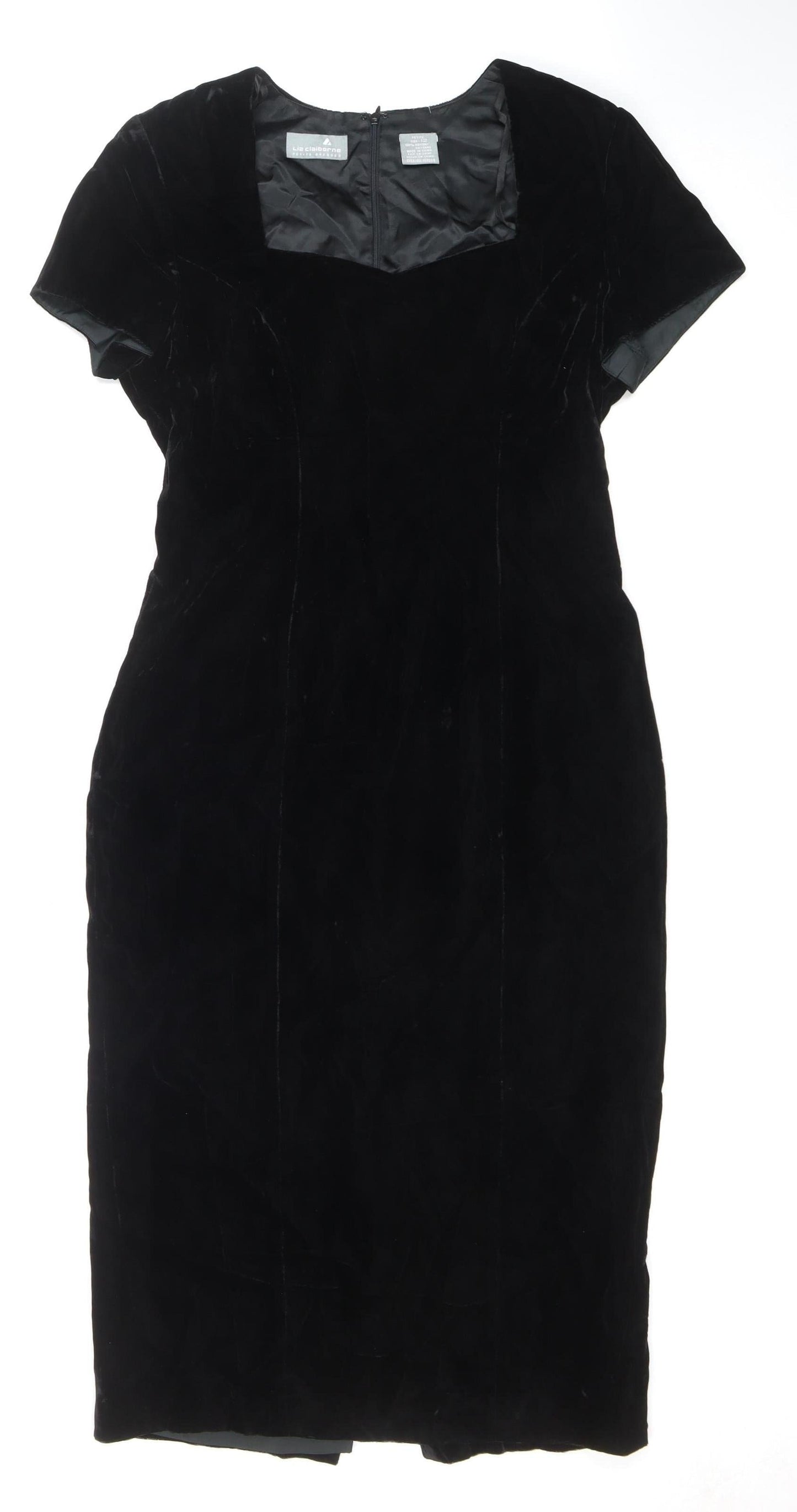 Liz Claiborne Women’s Black Velvet Petite Sheath Dress Size 12