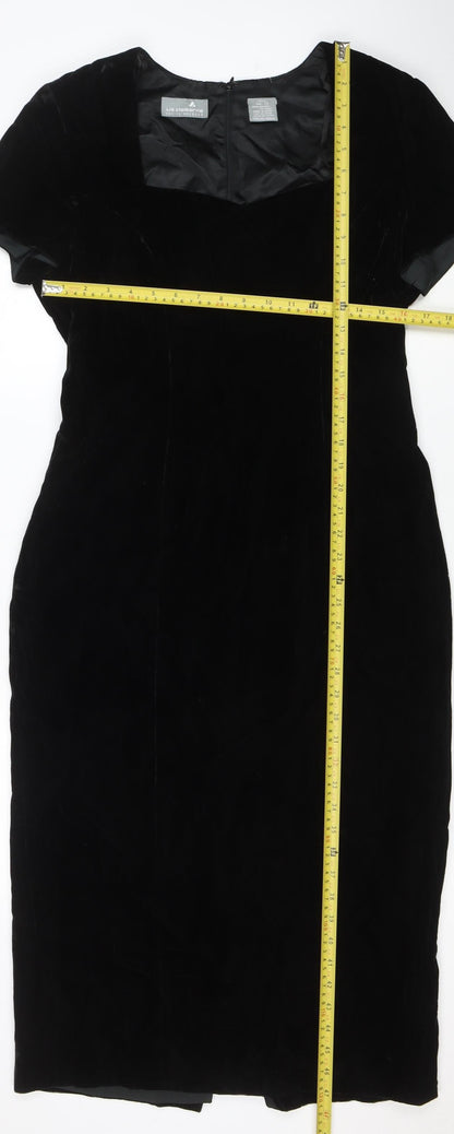 Liz Claiborne Women’s Black Velvet Petite Sheath Dress Size 12