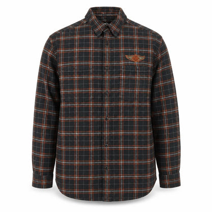 Harley-Davidson Men's Black Plaid Flannel Button-Up Shirt M