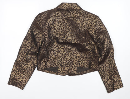 Bianca Nygård Petite Gold Brocade Cropped Blazer Size 10
