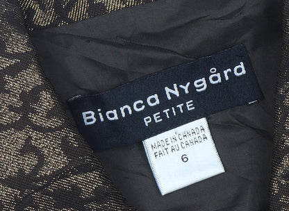 Bianca Nygård Petite Gold Brocade Cropped Blazer Size 10