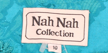 Nah Nah Collection Women’s Blue Floral Jacquard Suit Top Size 10